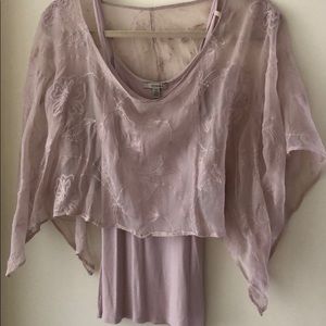 Anthropologie Bordeaux - tank with shear cover